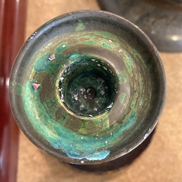 Set/5 Dark Candle Holders 3 Dark Walnut Stacking, 2 Hand Turned Candles decor - Picture 8 of 16